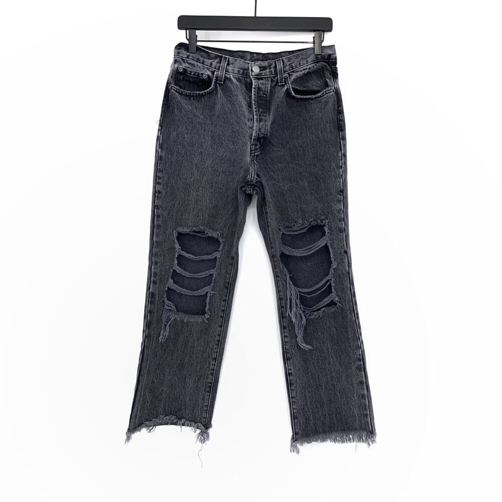 CARMAR Portia High Rise Crop Jean Washed Black Denim 26